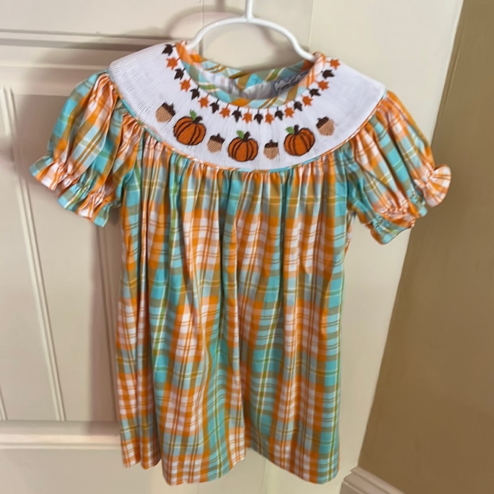 Pumpkin/fall smocked dress